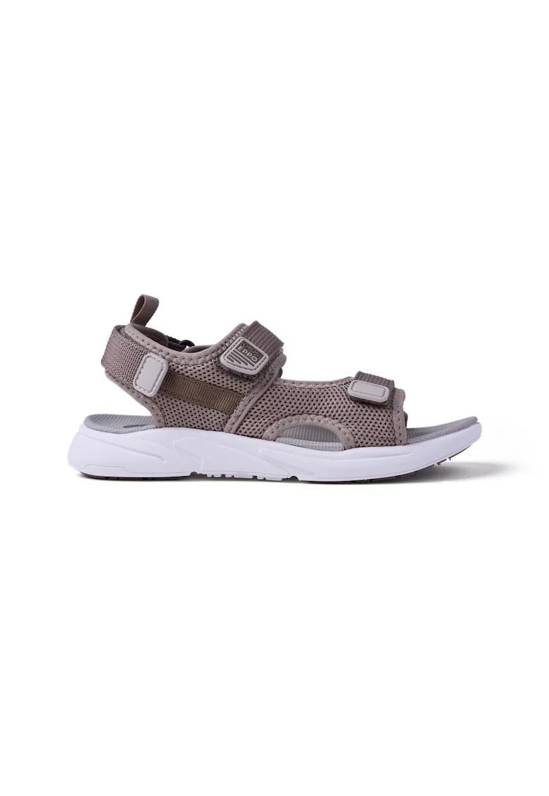 Sandale cu inchidere velcro Elwak, Maro taupe