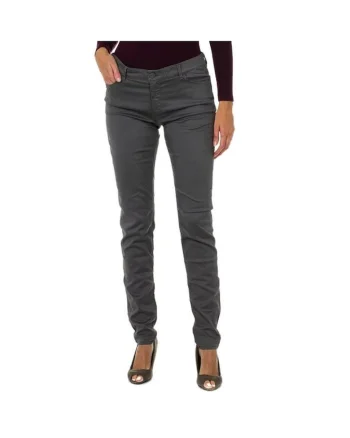 Pantaloni push-up din amestec de bumbac,
