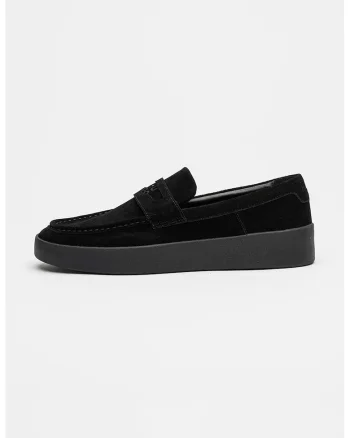 Pantofi loafer wedge din piele intoarsa Lyde, Negru