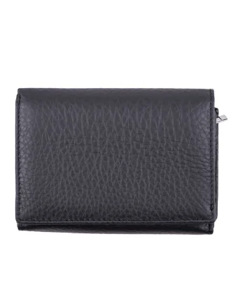 Portofel dama piele,  Little wallet, Negru, 13 x 9.5 x 3 cm