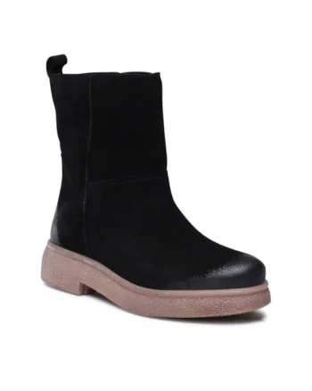 Ghete dama,  5904862262055, Negru, Piele naturala/Piele intoarsa,