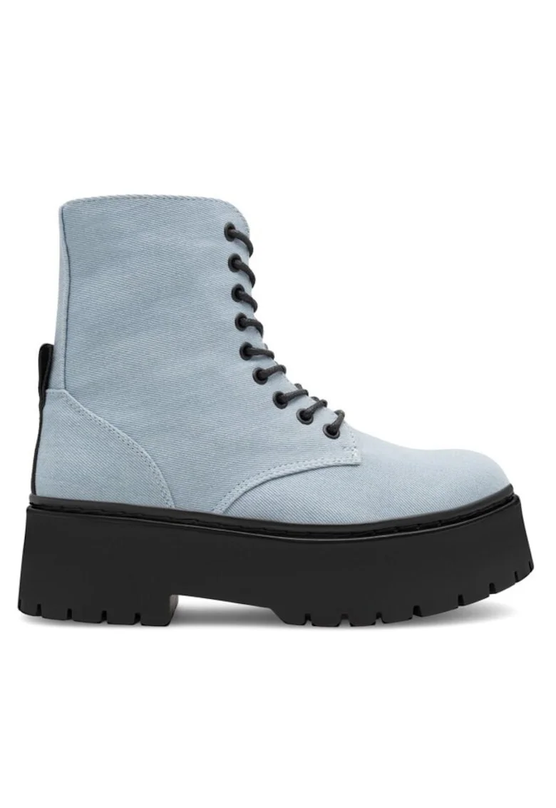 Botine dama,  590558815619238, Piele ecologica, Albastru celest
