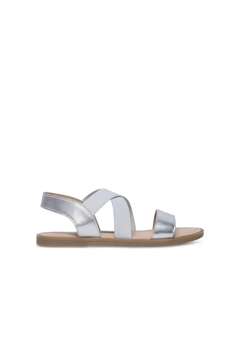 Sandale copii,  590559, Piele naturala, Argintiu,