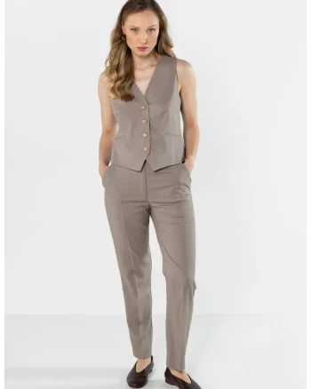 Pantaloni de dama,  A773, bumbac, bej