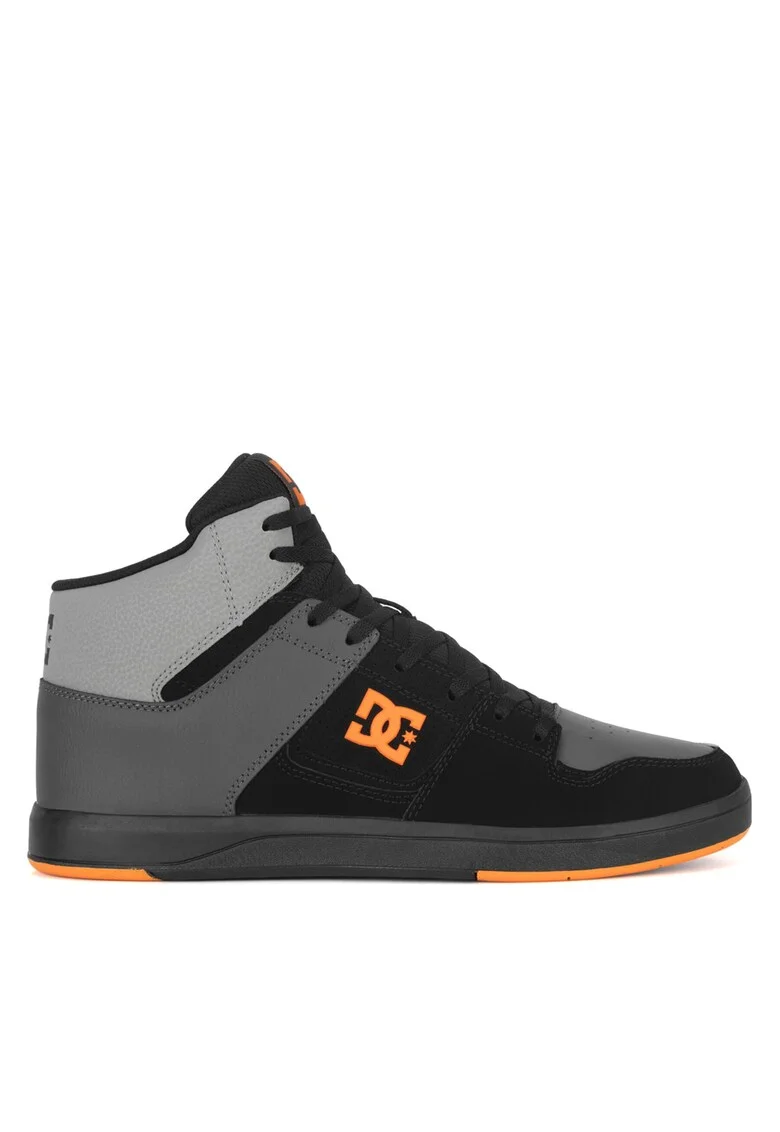 Tenisi barbati  CURE HI TOP, piele naturala, negru, gri, Negru