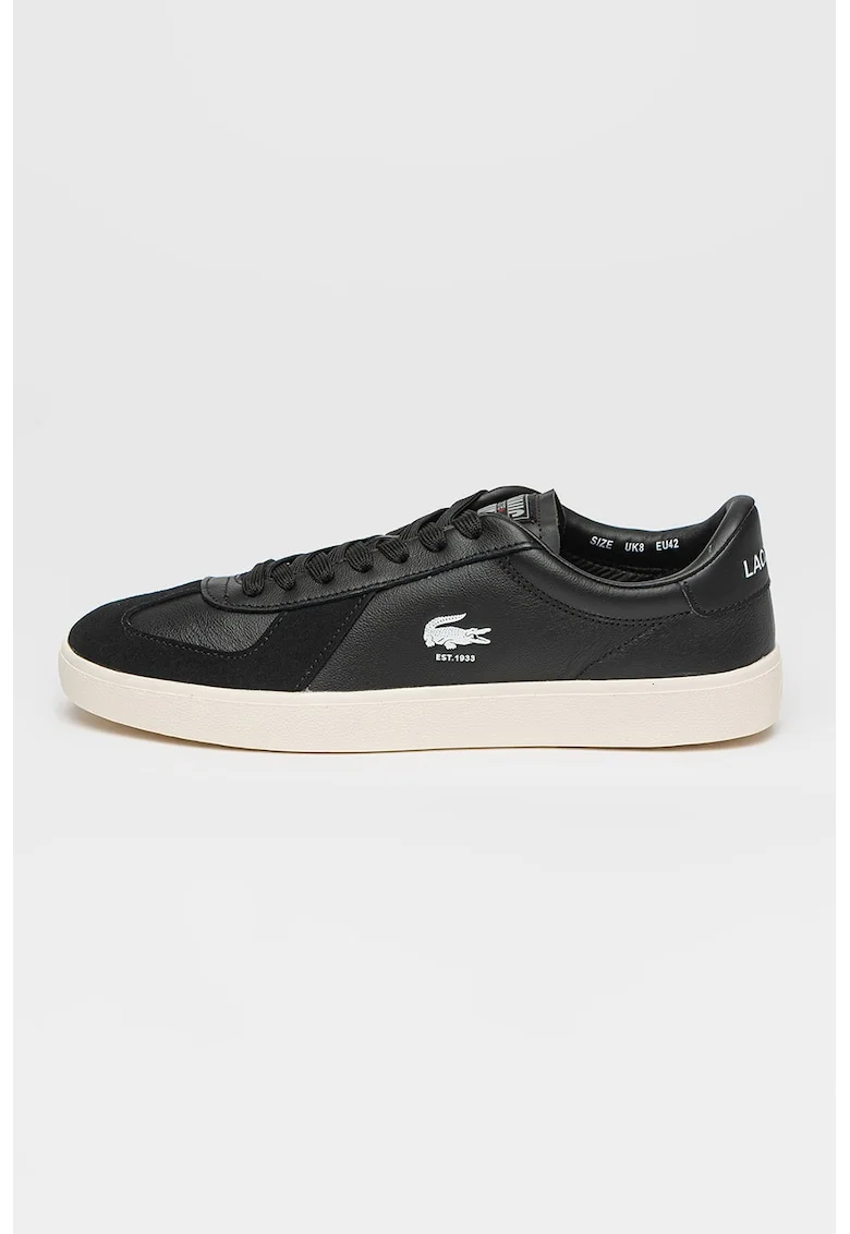 Pantofi sport din piele si piele intoarsa Baseshot Pro, Negru/Alb murdar