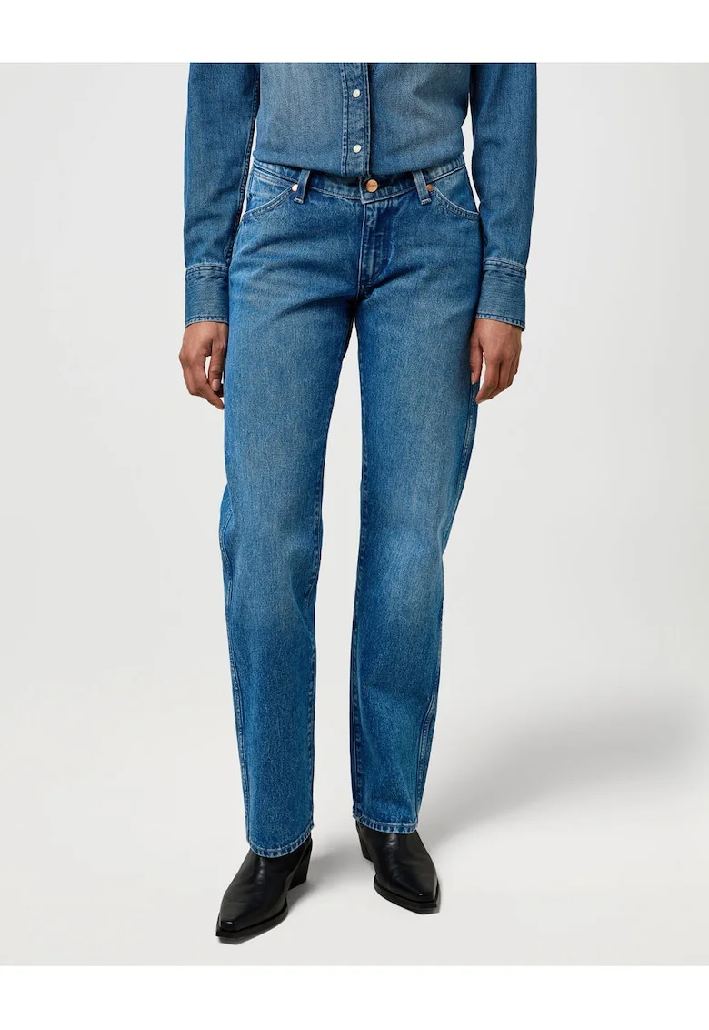 Blugi dama  Low Rise Cowboy, bumbac, albastru,