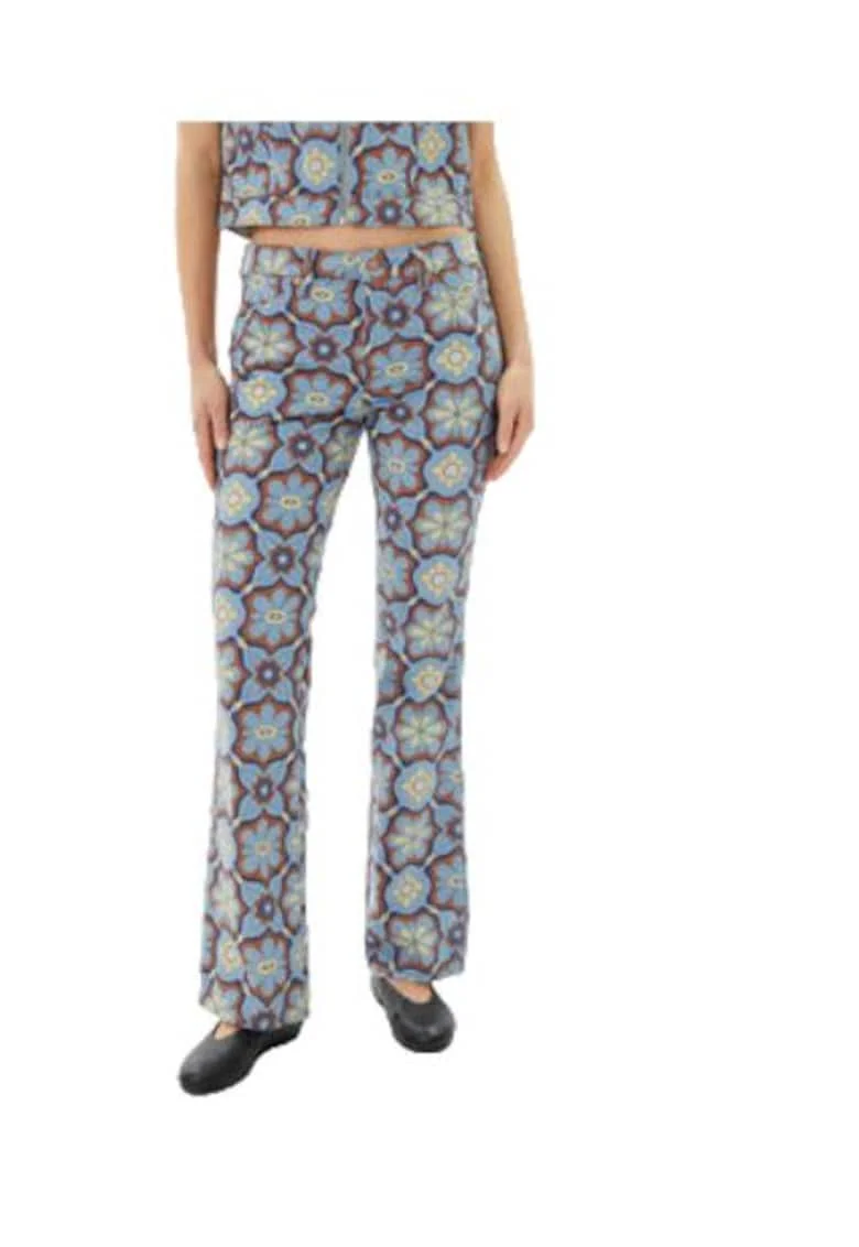 Pantaloni dama,  sintetici, multicolor,