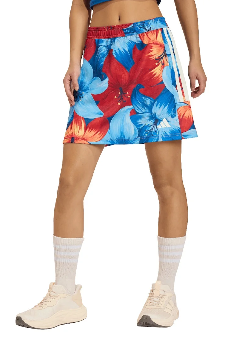 Fusta scurta cu imprimeu floral, Multicolor