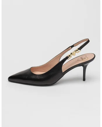 Pantofi din piele cu varf ascutit, Negru