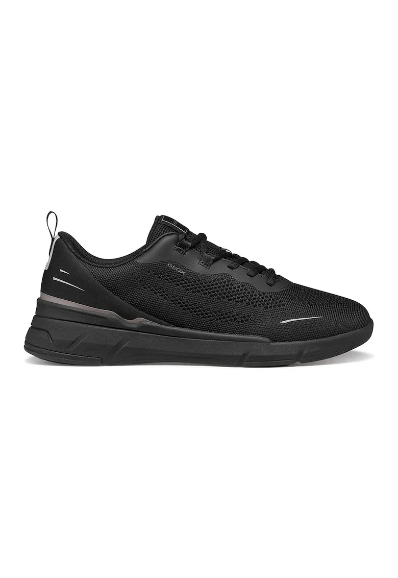 Pantofi sport Vittour din piele ecologica cu logo, Negru