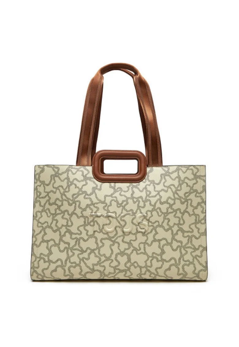 Geanta dama  Amaya, bej, dimensiuni 44.5x35x17cm, compartiment mare cu fermoar, One Size