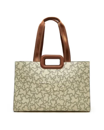 Geanta dama  Amaya, bej, dimensiuni 44.5x35x17cm, compartiment mare cu fermoar, One Size