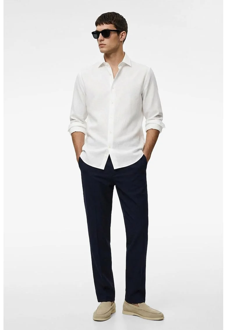 Pantaloni chino regular fit, Albastru inchis