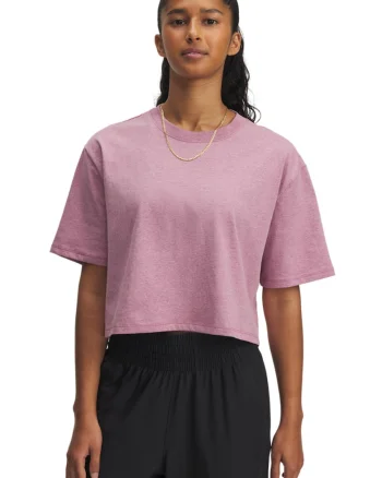 Tricou crop din amestec de bumbac Rival, Roz deschis