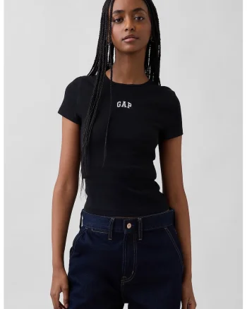 Tricou slim fit din amestec de modal cu logo brodat, Negru