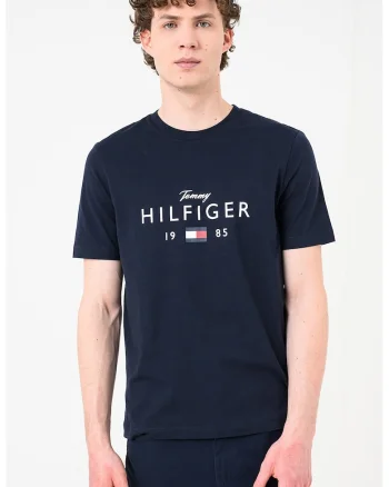 Tricou regular fit cu imprimeu logo, Bleumarin