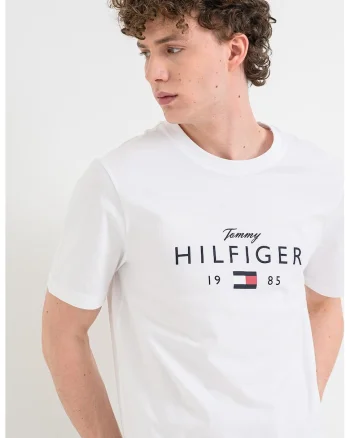 Tricou regular fit cu imprimeu logo, Alb