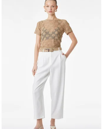 Pantaloni chino relaxed fit, Alb murdar