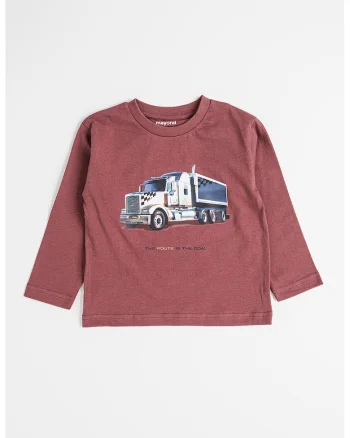 Bluza cu imprimeu grafic, Maro inchis/Albastru