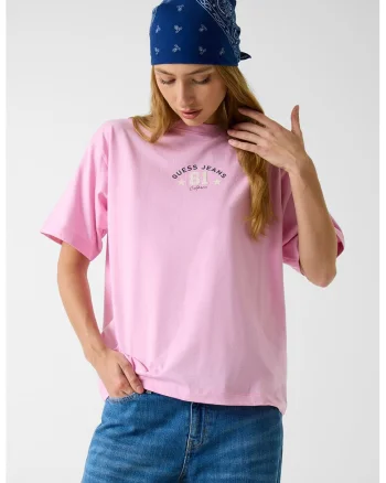 Tricou cu imprimeu logo, Roz