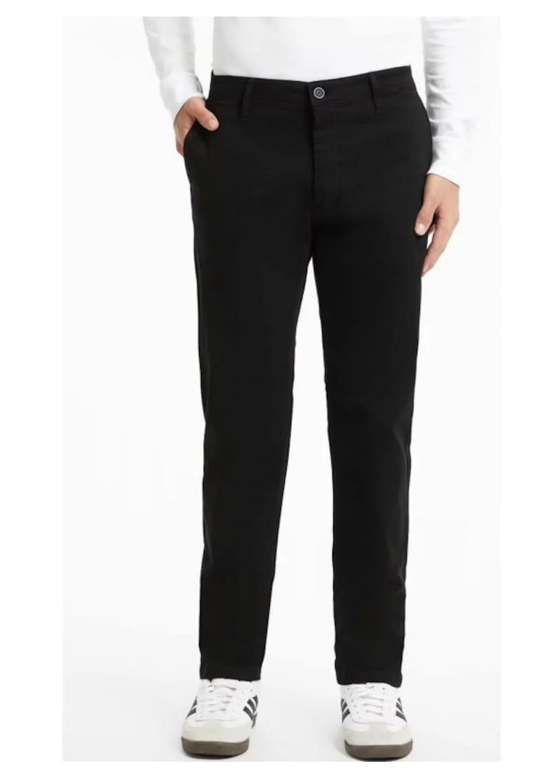 Pantaloni barbati,  chino slim fit, negru, bumbac, Negru