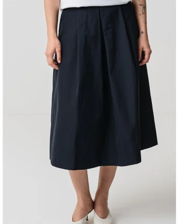 Fusta midi cu buzunare laterale, Negru