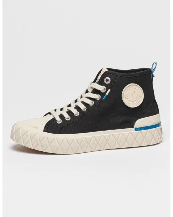 Tenisi mid-high cu logo, Negru/Alb murdar