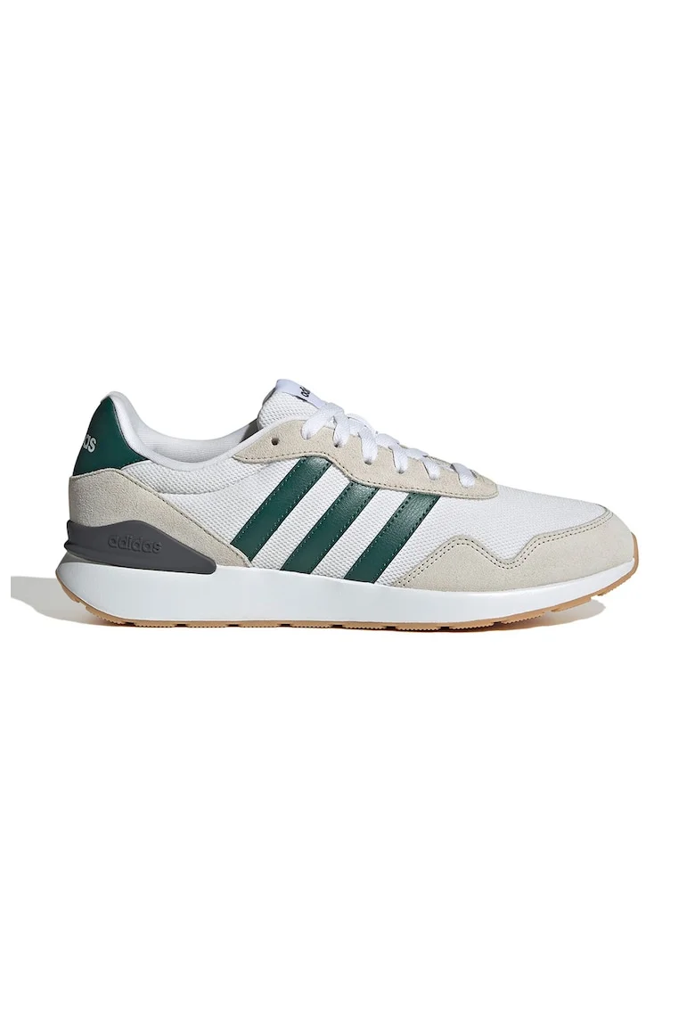 Pantofi sport Run 60s 4.0 cu insertii de piele intoarsa, Alb/Maro taupe deschis/Verde aquamarin