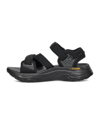Sandale cu velcro si logo Zymic, Negru