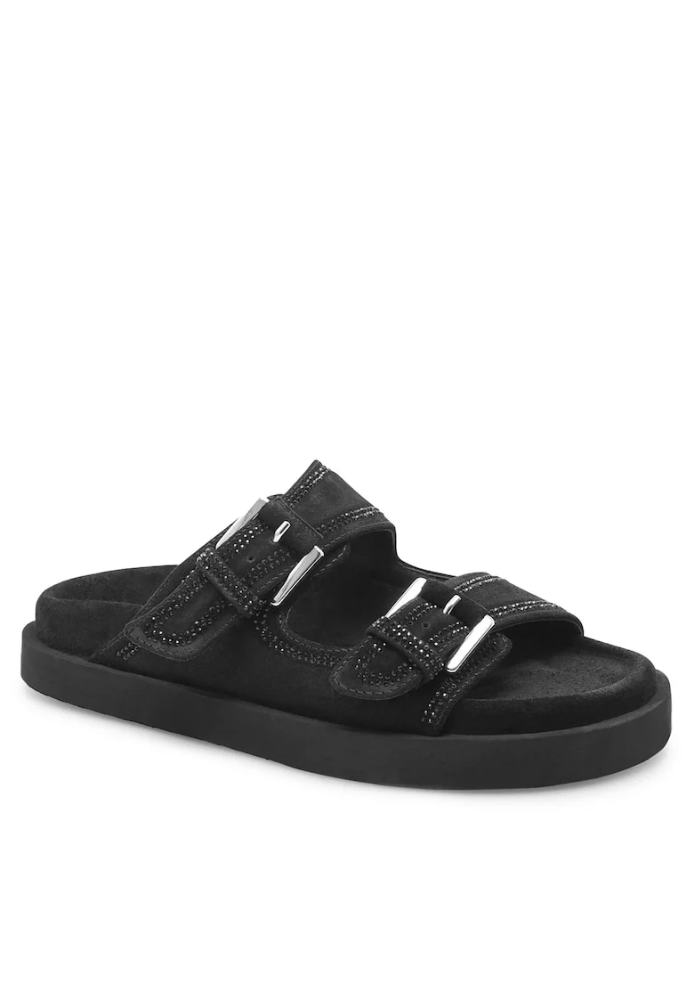 Papuci dama  piele naturala, negru