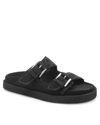 Papuci dama  piele naturala, negru
