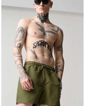 Pantaloni scurti de baie cu snur si logo