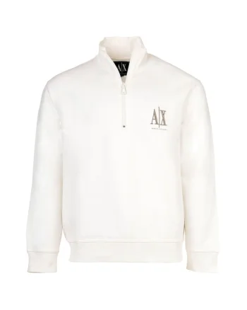 Bluza de trening cu fenta cu fermoar, Alb