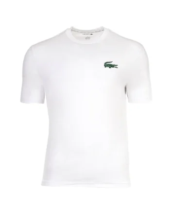 Tricou cu decolteu la baza gatului si logo, Alb