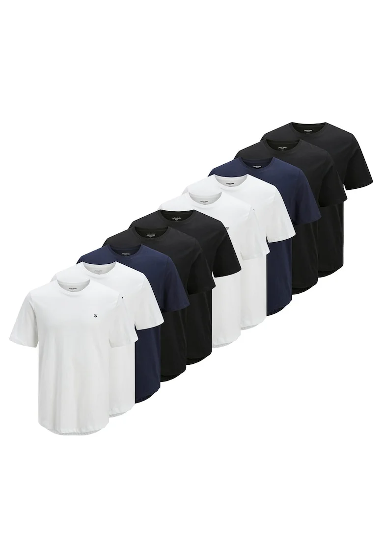 Set de triocuri cu decolteu la baza gatului - 10 piese, Alb/Negru/Albastru