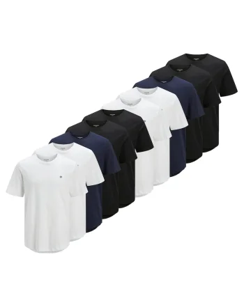Set de triocuri cu decolteu la baza gatului - 10 piese, Alb/Negru/Albastru