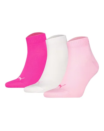 Set de sosete scurte unisex - 3 perechi, Alb/Roz
