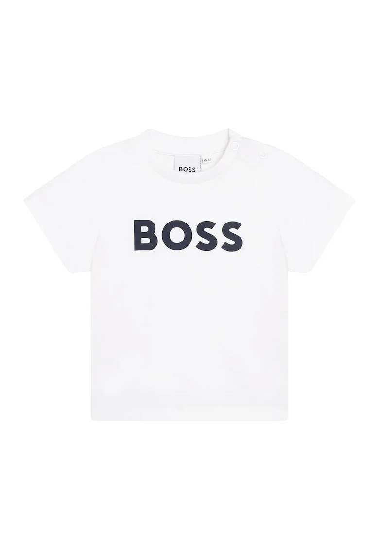 Tricou polo cu accente in dungi, Alb optic