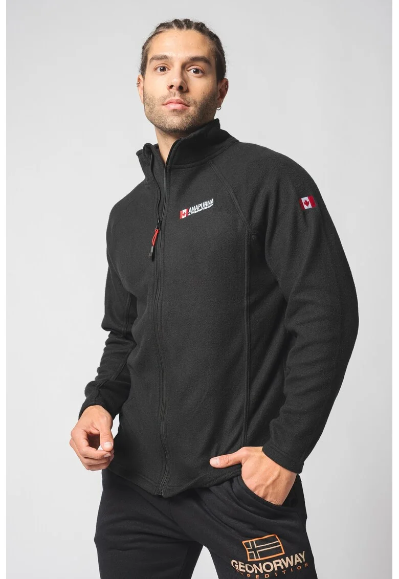 Bluza de trening de fleece cu fermoar Tonneau, Negru