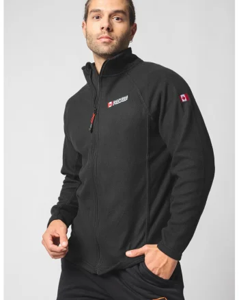 Bluza de trening de fleece cu fermoar Tonneau, Negru