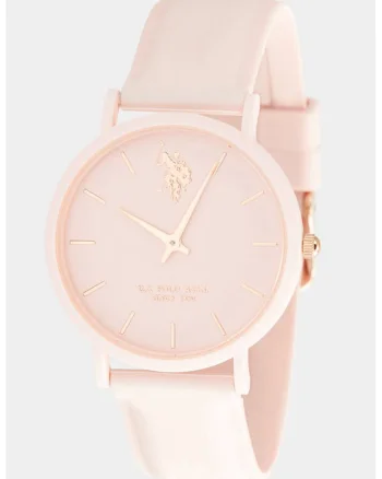 Ceas quartz rotund, Roz pal