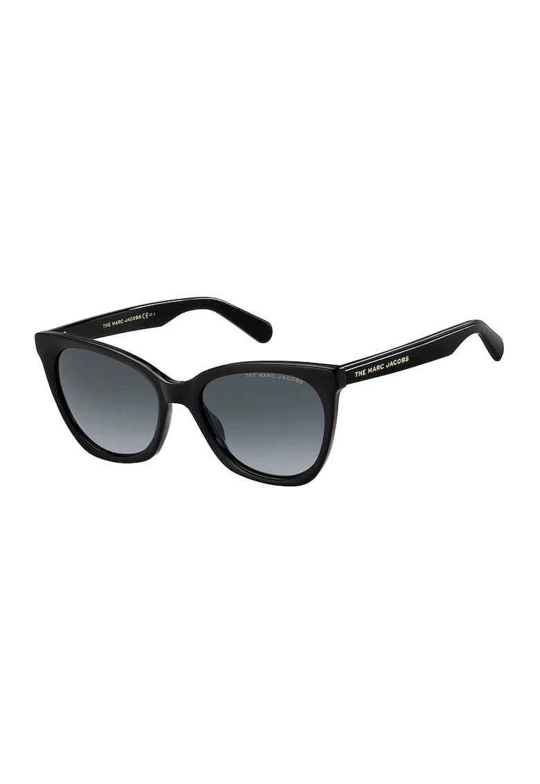 Ochelari de soare cat-eye cu detalii logo, Negru/Albastru ultramarin