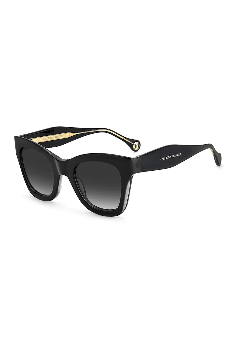 Ochelari de soare cat-eye cu lentile in degrade, Auriu/Negru/Gri antracit