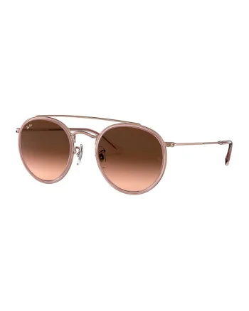 Ochelari de soare rotunzi unisex cu lentile oglinda, Roz prafuit