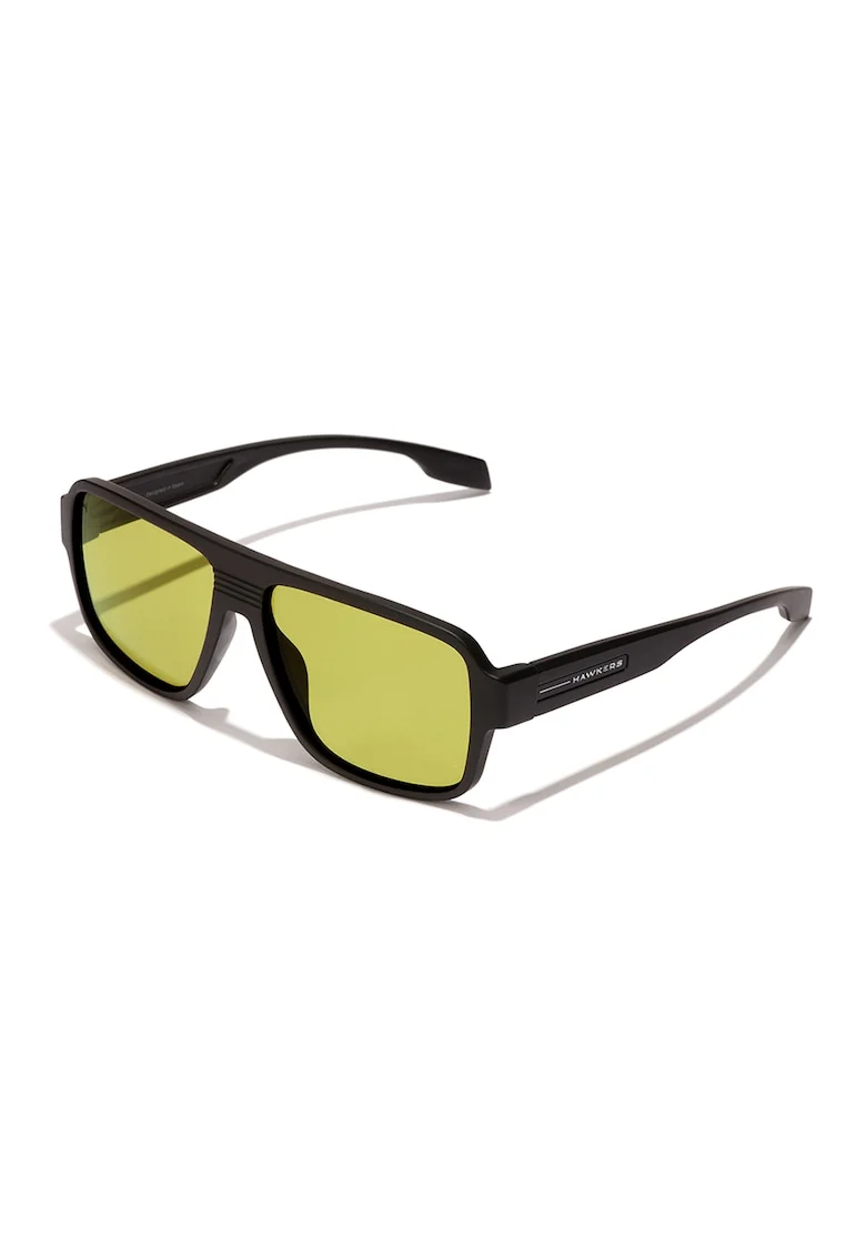 Ochelari de soare unisex cu lentile patrate, Verde/Negru