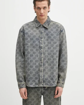Daily Paper cămașă din bumbac Shield Laser Denim Shirt