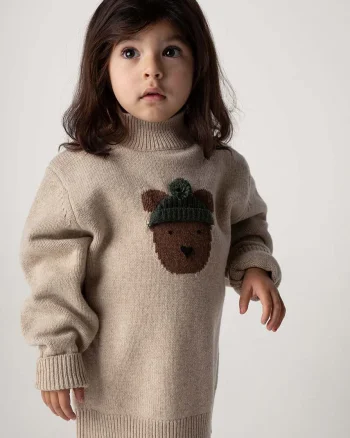 Donsje pulover de lână pentru copii Denn Merino Wool Sweater Bear