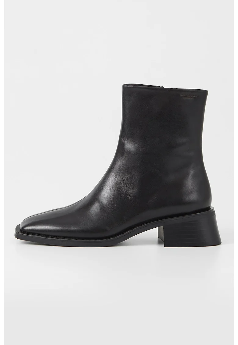 Ghete de piele cu varf patrat Blanca, Negru