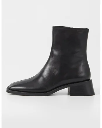 Ghete de piele cu varf patrat Blanca, Negru